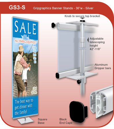 Gripgraphics Banner Display Stand - 36 inch