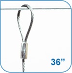 CBL036L2 - 36 inch Display Cable Connector with 2-Loops 1/16 inch Dia.