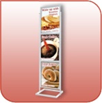 L3328-S - Triple Tiered Poster and Sign Stand - Silver