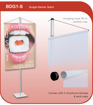 Budget Banner Hanging Stand - Silver