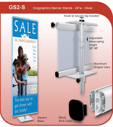 Gripgraphics Banner Display Stand - 24 inch