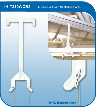 I-Beam Display Hook with Barbed Cords