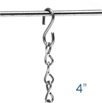 Metal Chain - 4' Length, 16 Ga. Galvanized Steel -#7044