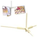 8800-7006W - 3-Dowel Suspended Straight Mobile-System with Mini-Twist On & Hook & Cord