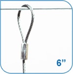 CBL006L2 - 6 inch Cable Connector with 2-Loop ends - 1/16 inch Dia.