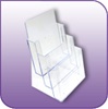 LH-3T - Three-Tiered Clear Acrylic Literature and Brochure Display - 3 Tiers, Each Tier 9 in. w x 1-1/4 in. d