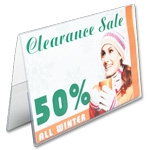 TSSH-1185 - Tent-Style Die-Cut Vinyl Ticket and Sign Holders - 11-in. w x 8-1/2-in. h